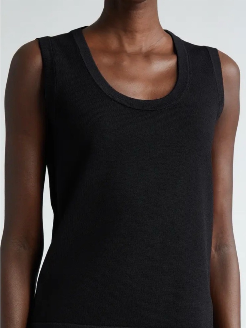St. John Black Ribbed Sleeveless Knit